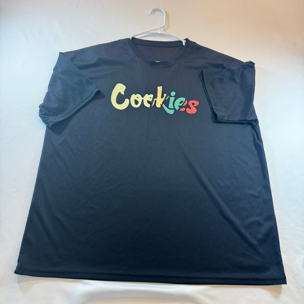 Cookies SF Mens Black Multi Color Logo Performance T-Shirt Polyester Size 18/XL